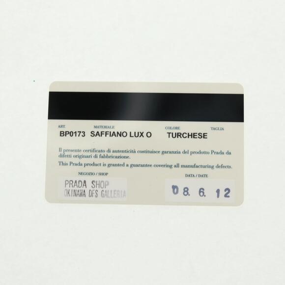 PRADA Shoulder Bag Safiano leather Turquoise Blue Gold Auth 159879SAV - Picture 11 of 16